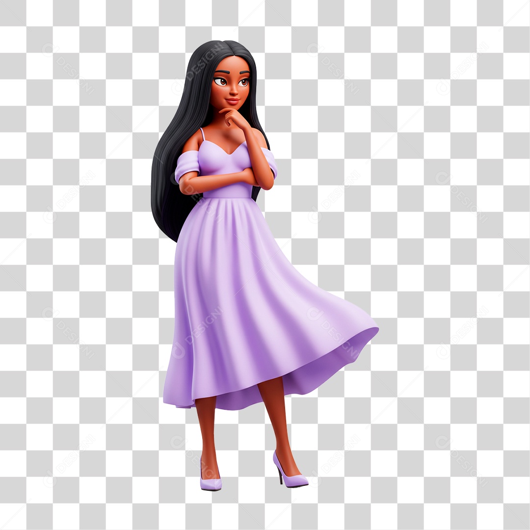 Personagem Mulher Outubro Rosa PNG Transparente