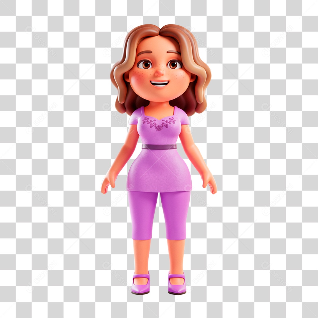 Personagem Mulher Outubro Rosa PNG Transparente