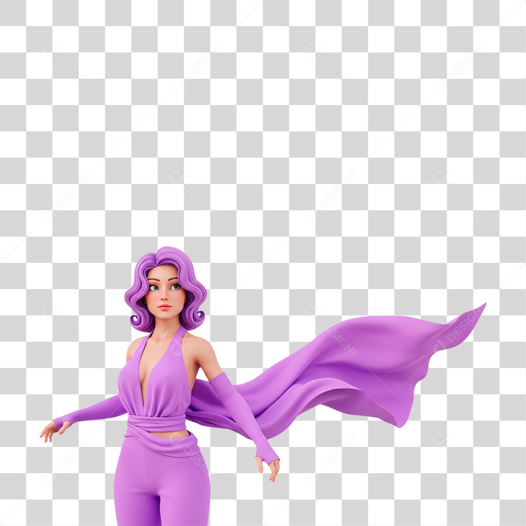 Personagem Mulher Outubro Rosa PNG Transparente