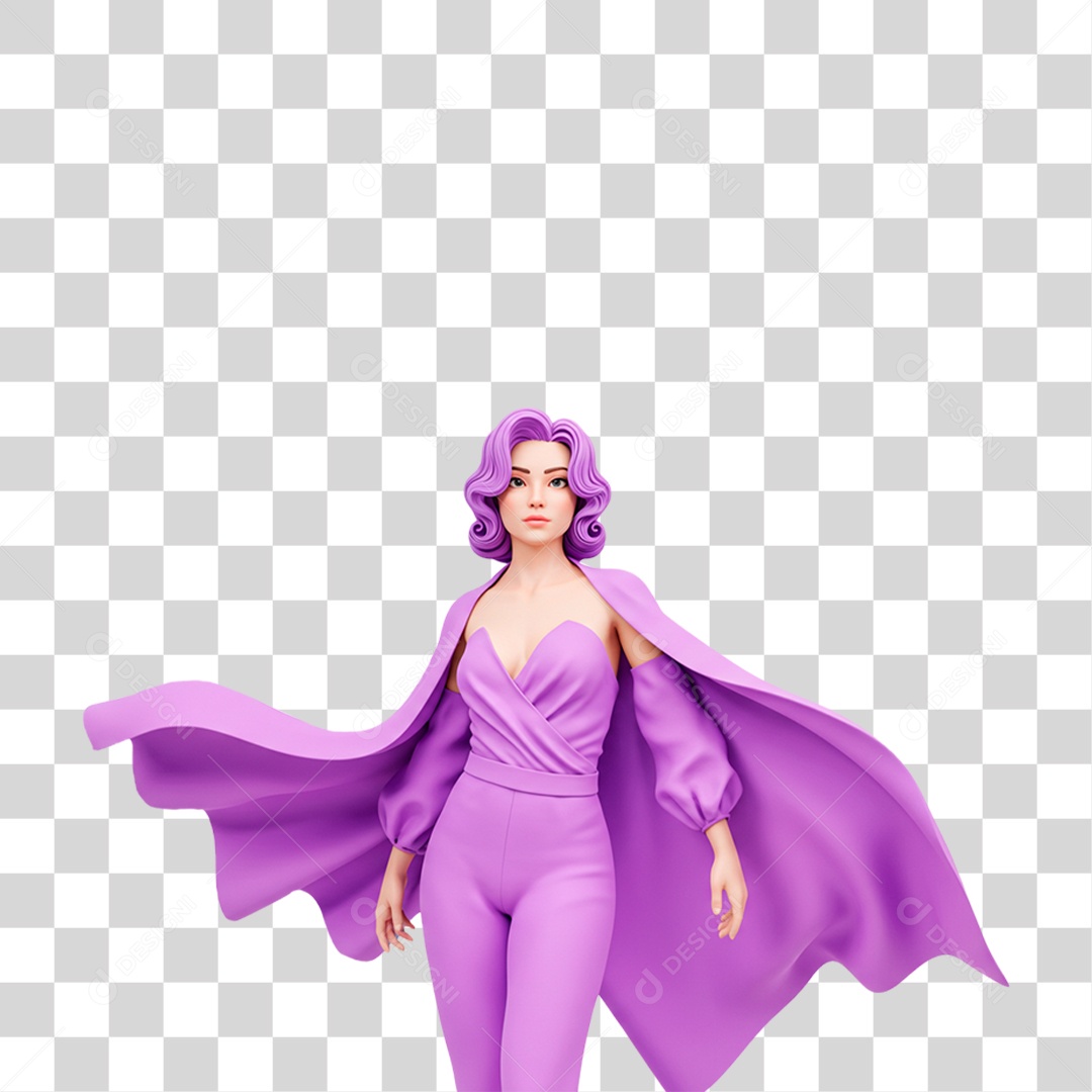 Personagem Mulher Outubro Rosa PNG Transparente