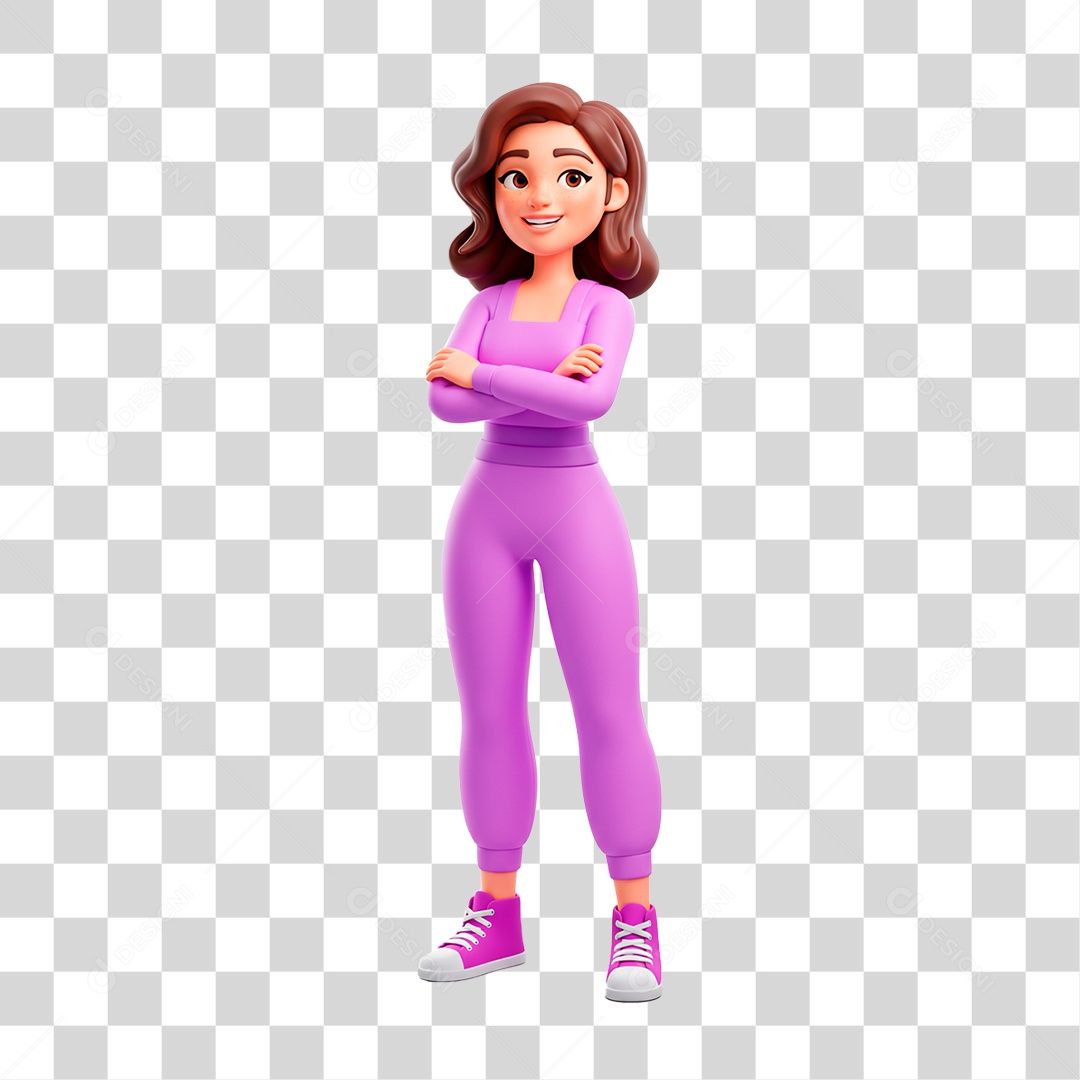 Personagem Mulher Outubro Rosa PNG Transparente