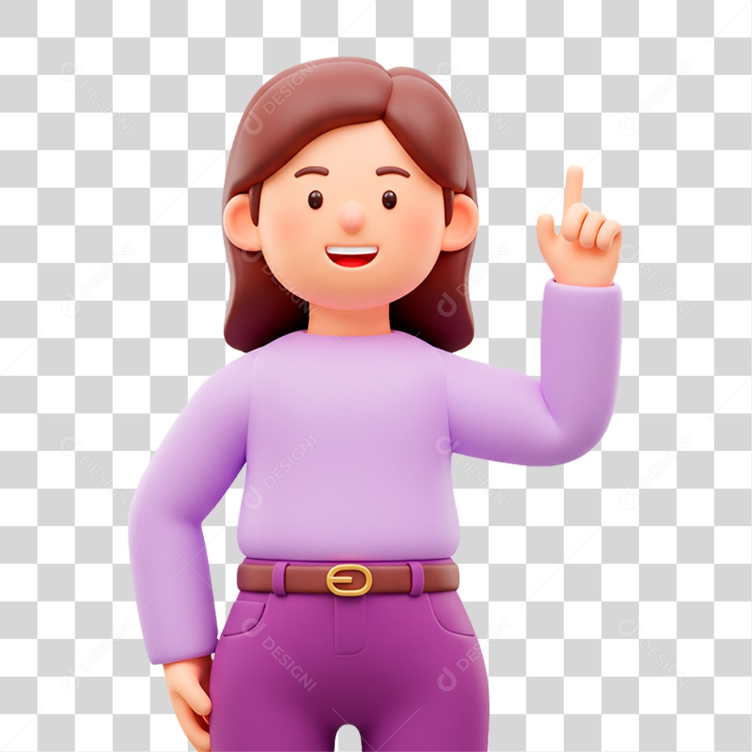 Personagem Mulher Outubro Rosa PNG Transparente