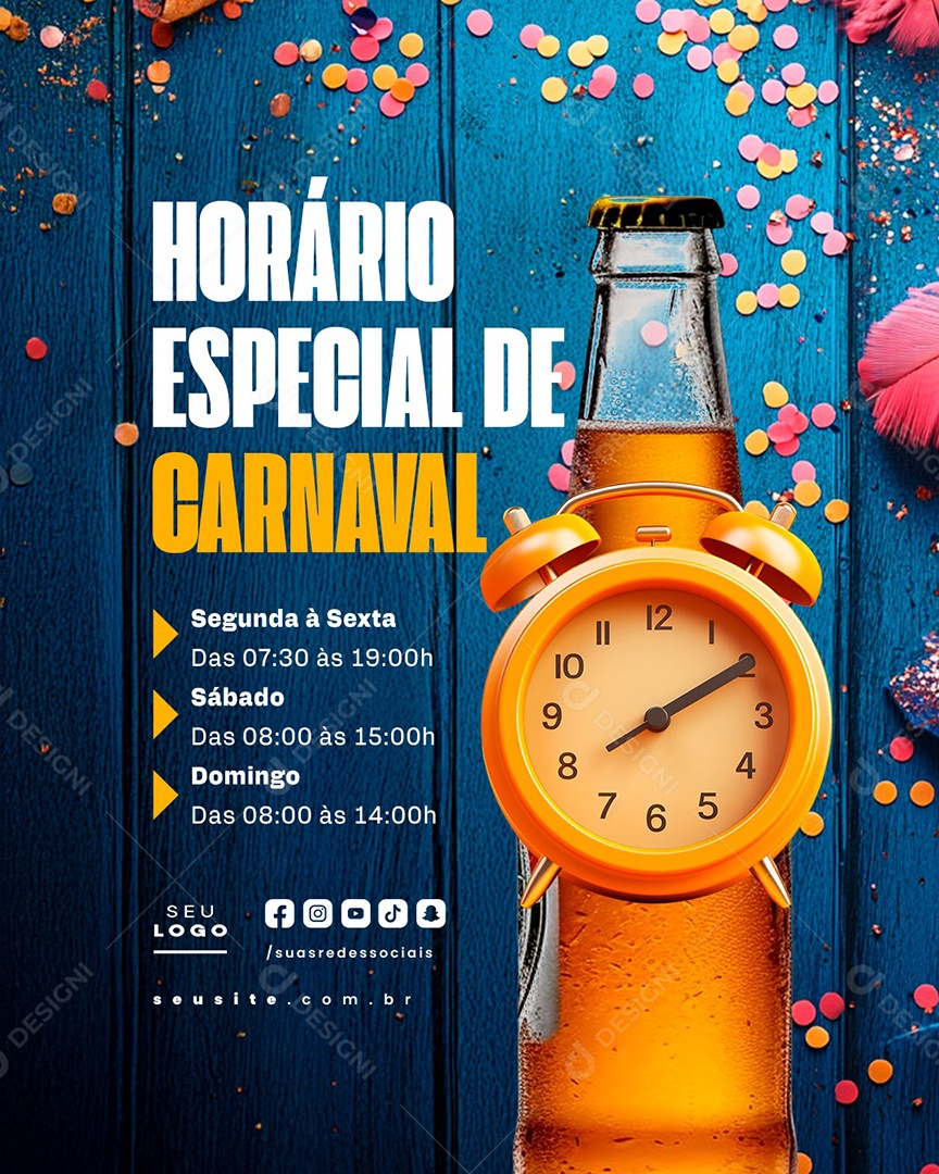 Horário Especial De Carnaval Cervejaria Social Media Editável