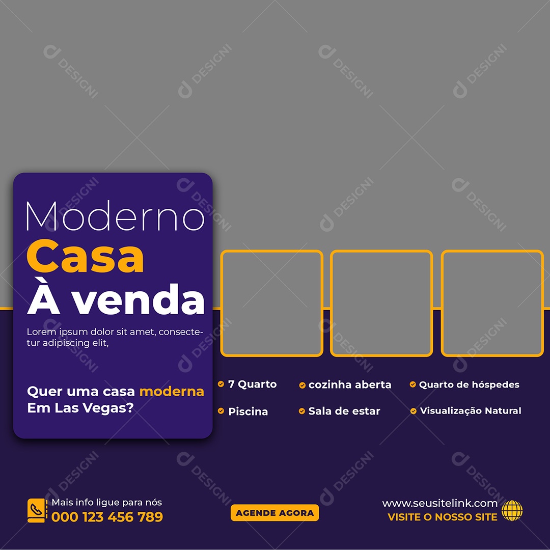 Corretora Casa à Venda Social Media PSD Editável