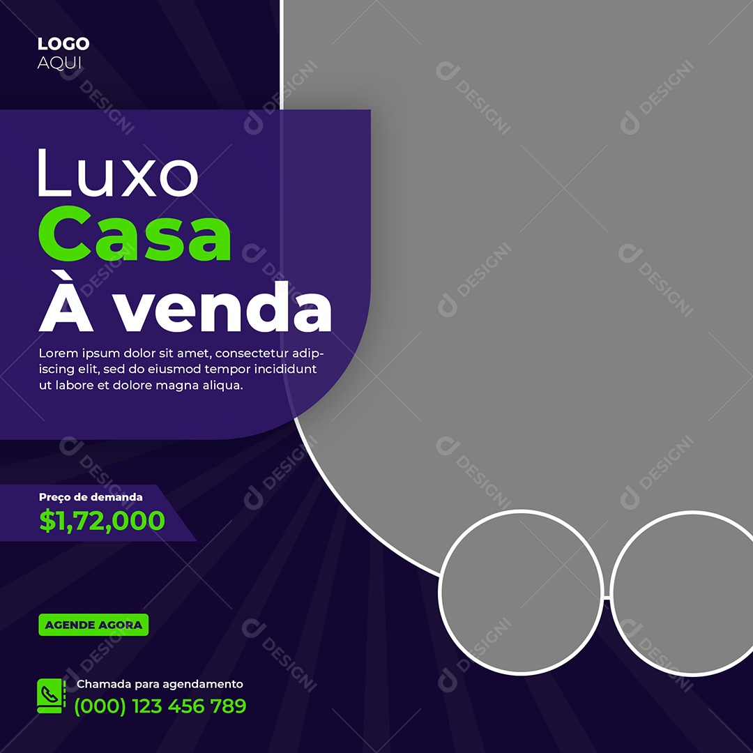 Corretora Luxo Casa à Venda Social Media PSD Editável