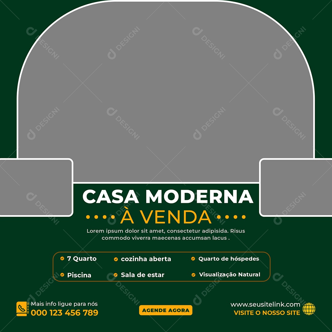 Corretora Casa Moderna à Venda Social Media PSD Editável