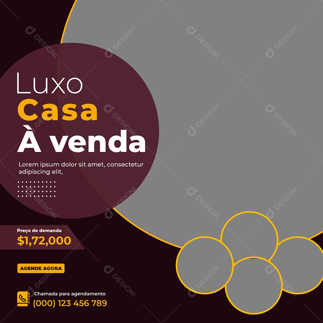 Corretora Casa Luxo à Venda Social Media PSD Editável