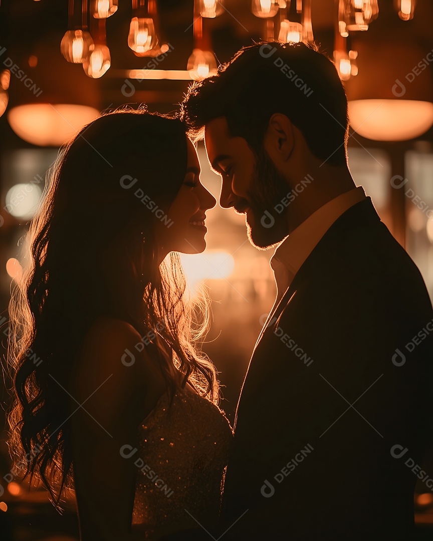 Um lindo casal em um baile