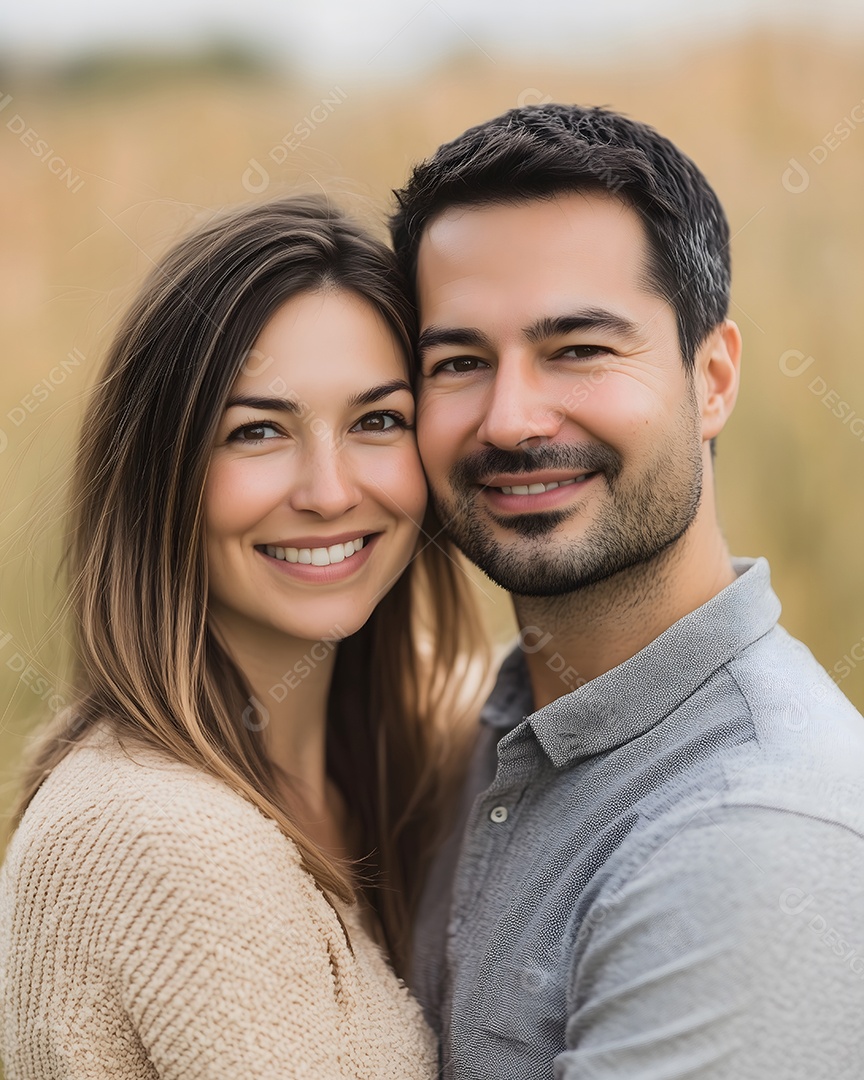 Lindo casal em um campo