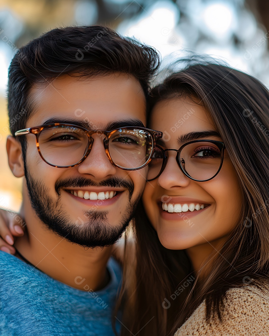 Um lindo casal abraçados sobre um ambiente natural