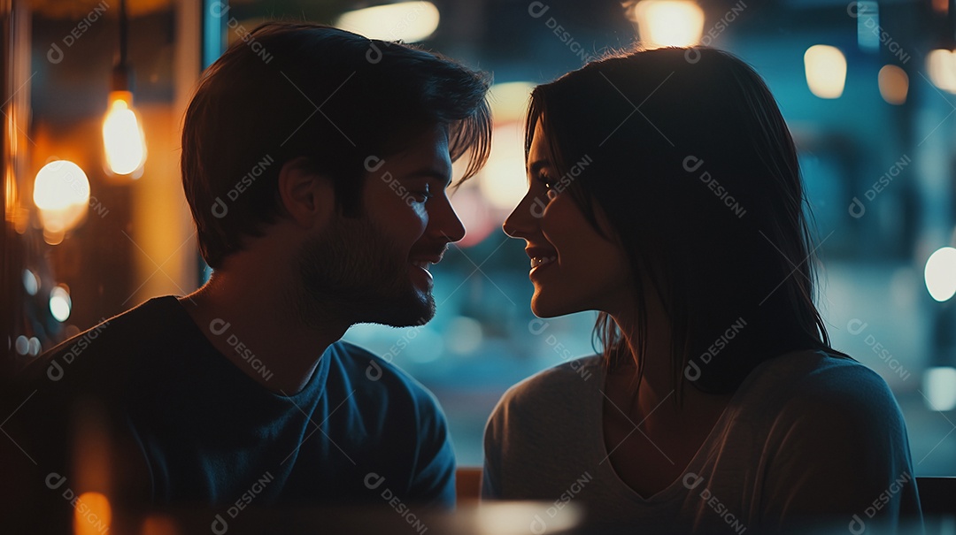 Casal de namorados lindos e românticos