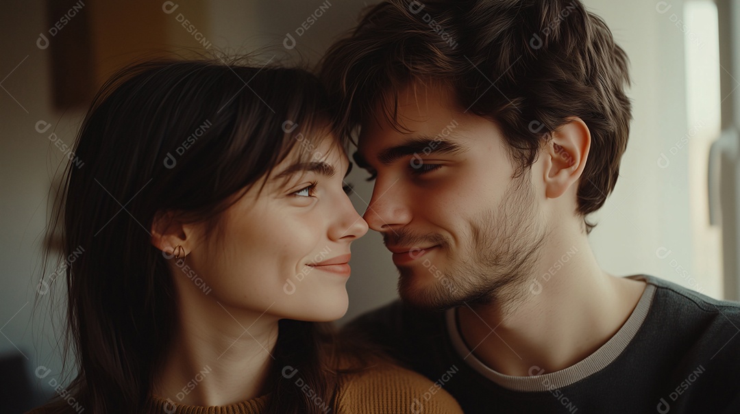 Olhar fixo de um casal apaixonado