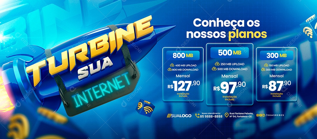 Banner Turbine Sua Internet Provedor de Internet Conheça os Nossos Planos Social Media PSD Editável