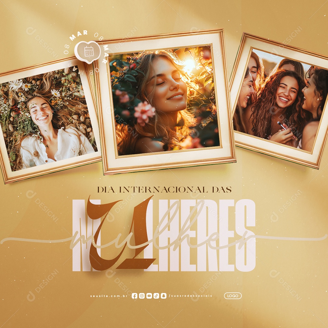 Social Media Dia Internacional Das Mulheres 08 de Março PSD Editável