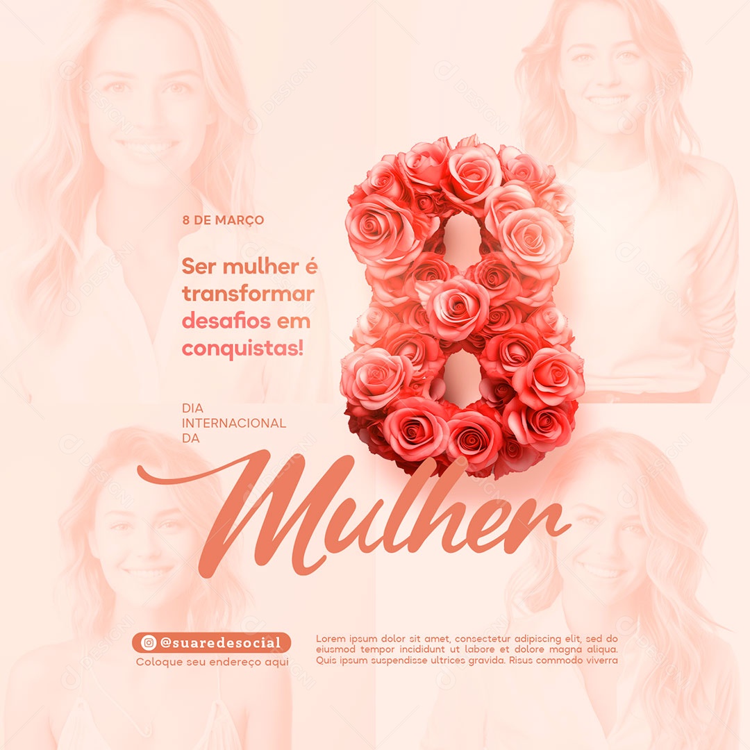 Dia Internacional Das Mulheres 08 de Março Social Media PSD Editável