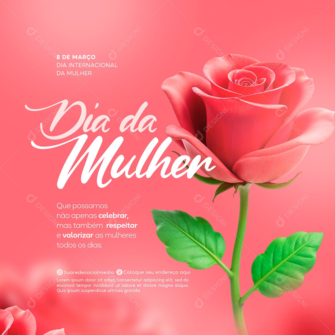 Dia Internacional Das Mulheres 08 de Março Social Media PSD Editável