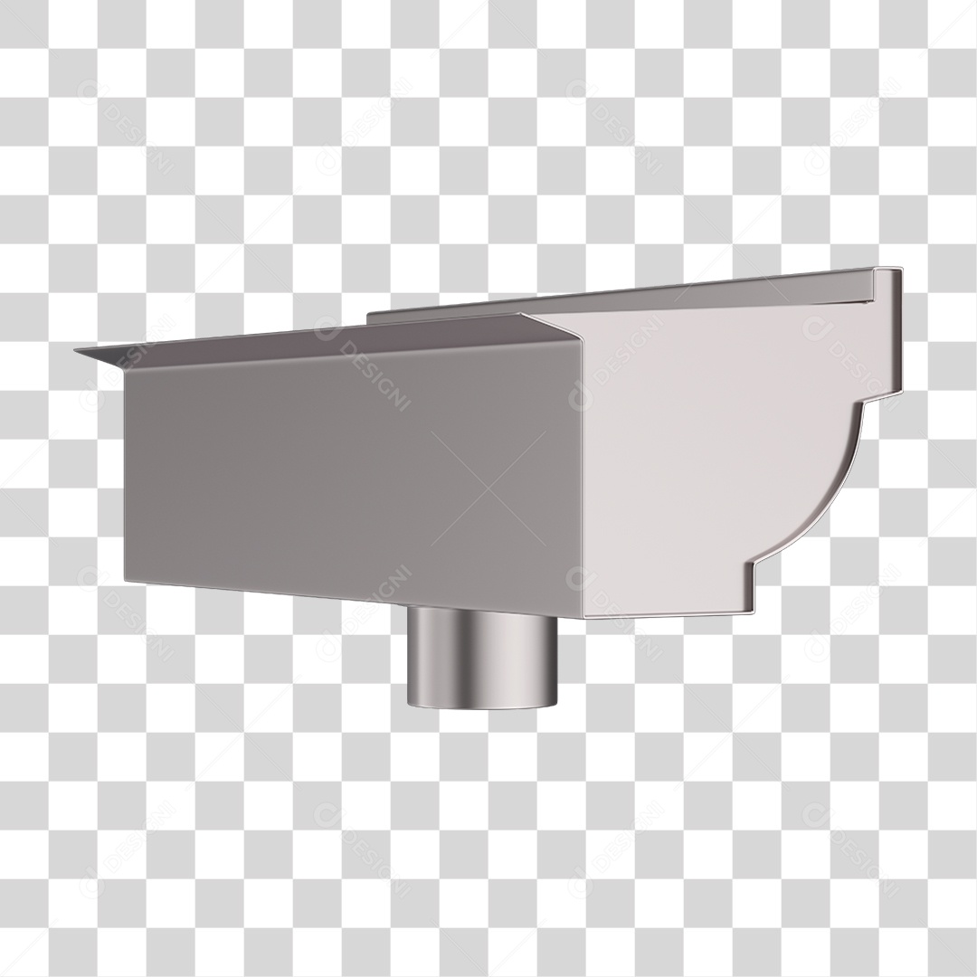 Elemento 3D Calhas de Aço Galvanizado PNG Transparente