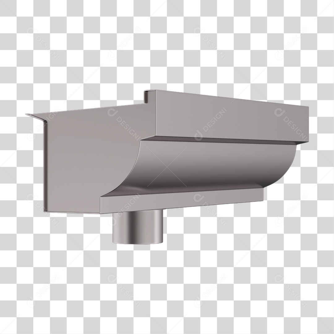 Elemento 3D Calhas de Aço Galvanizado PNG Transparente