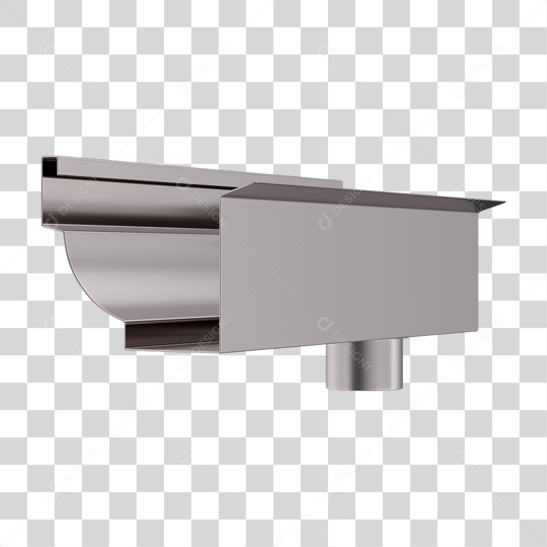 Elemento 3D Calhas de Aço Galvanizado PNG Transparente