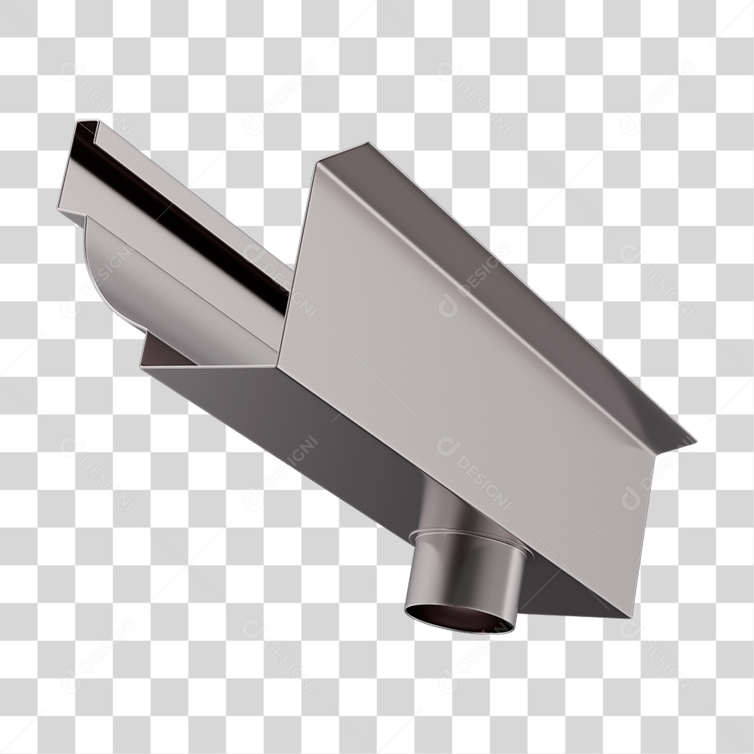 Elemento 3D Calhas de Aço Galvanizado PNG Transparente