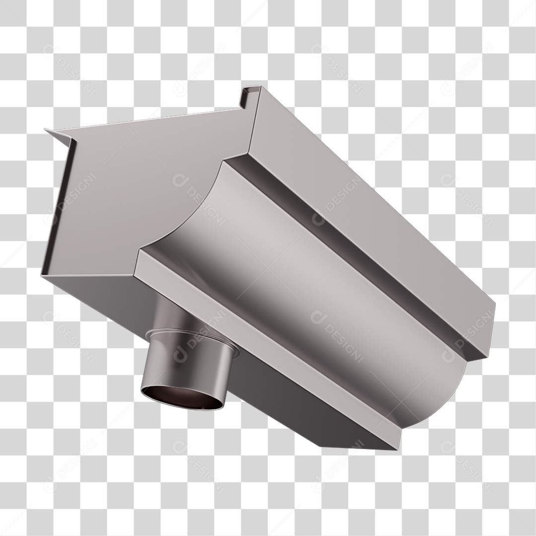 Elemento 3D Calhas de Aço Galvanizado PNG Transparente