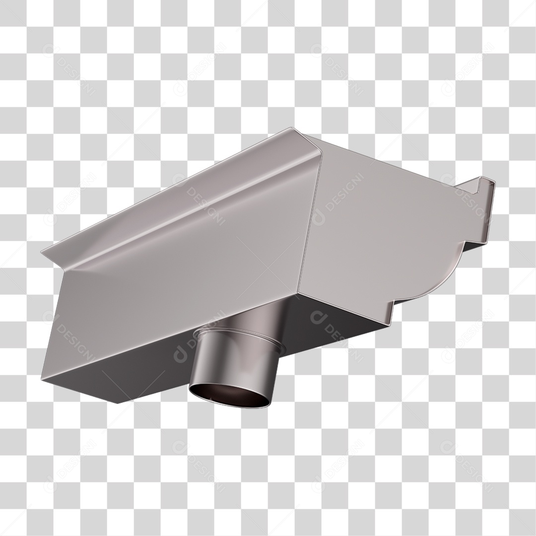 Elemento 3D Calhas de Aço Galvanizado PNG Transparente