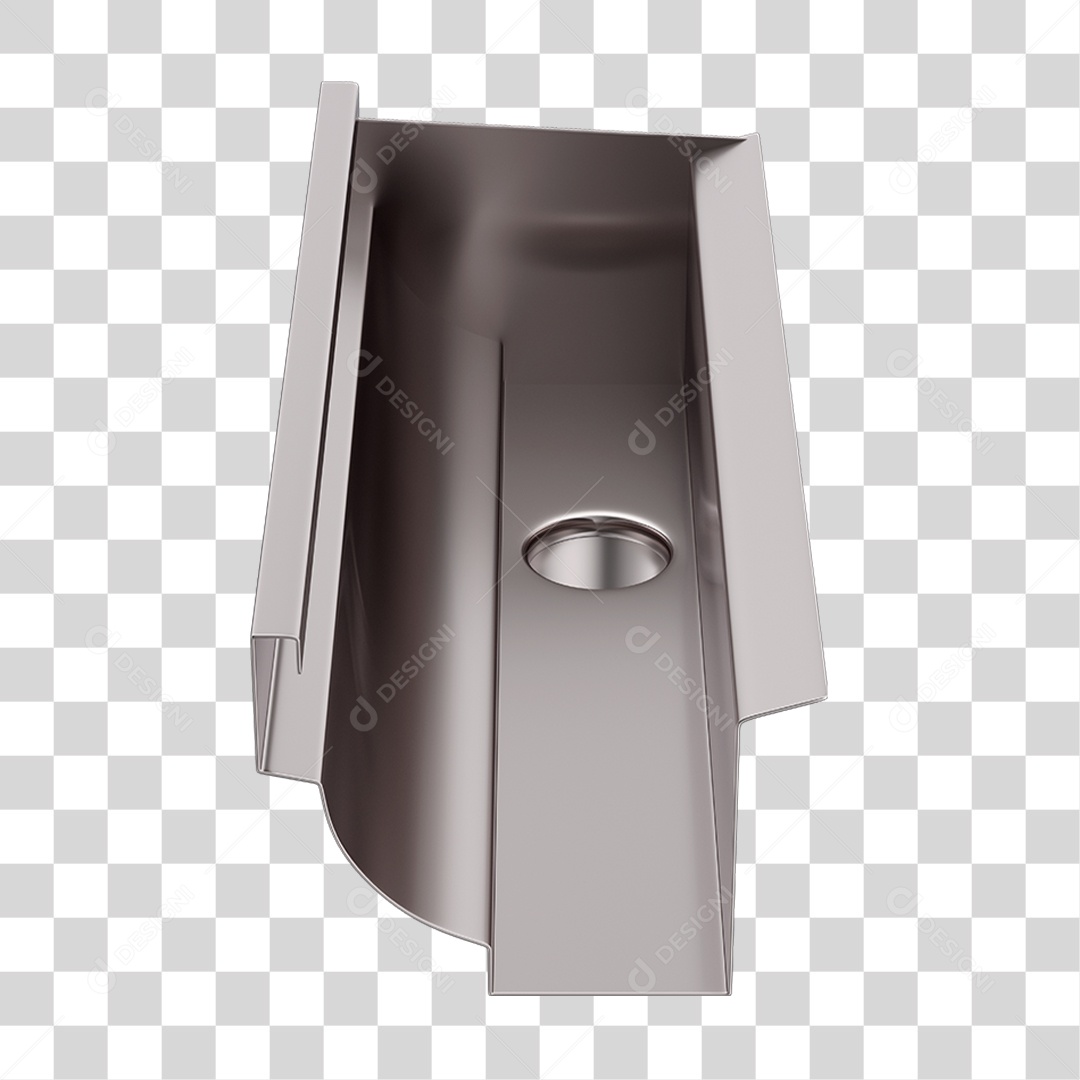 Elemento 3D Calhas de Aço Galvanizado PNG Transparente