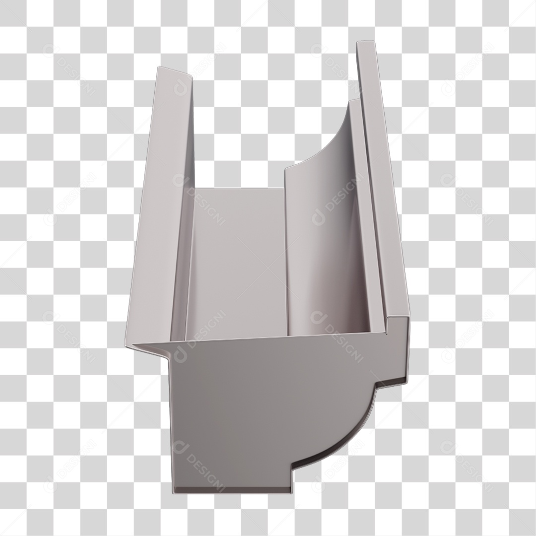 Elemento 3D Calhas de Aço Galvanizado PNG Transparente