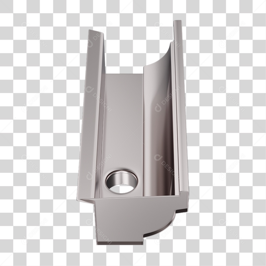 Elemento 3D Calhas de Aço Galvanizado PNG Transparente