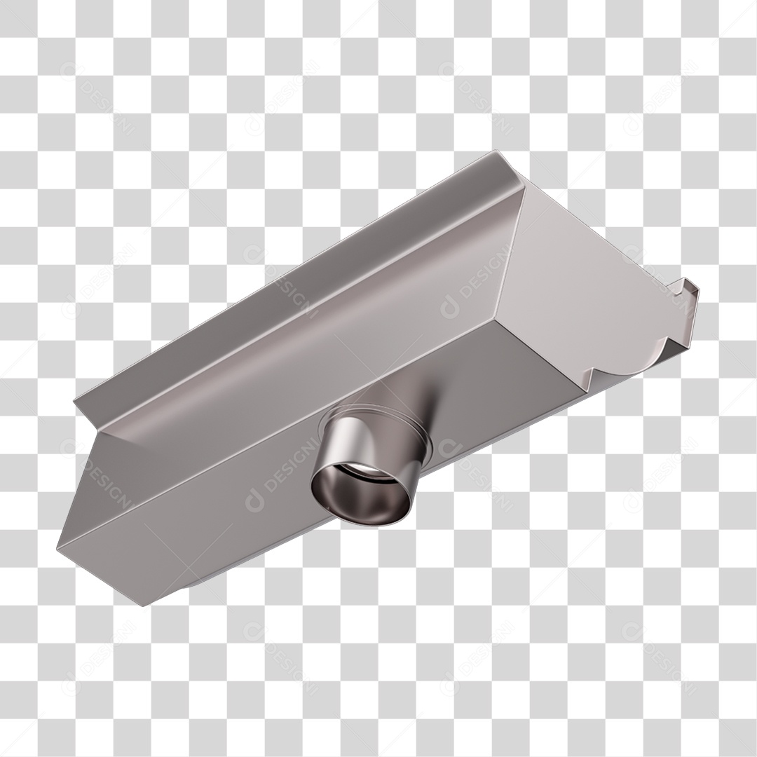 Elemento 3D Calhas de Aço Galvanizado PNG Transparente