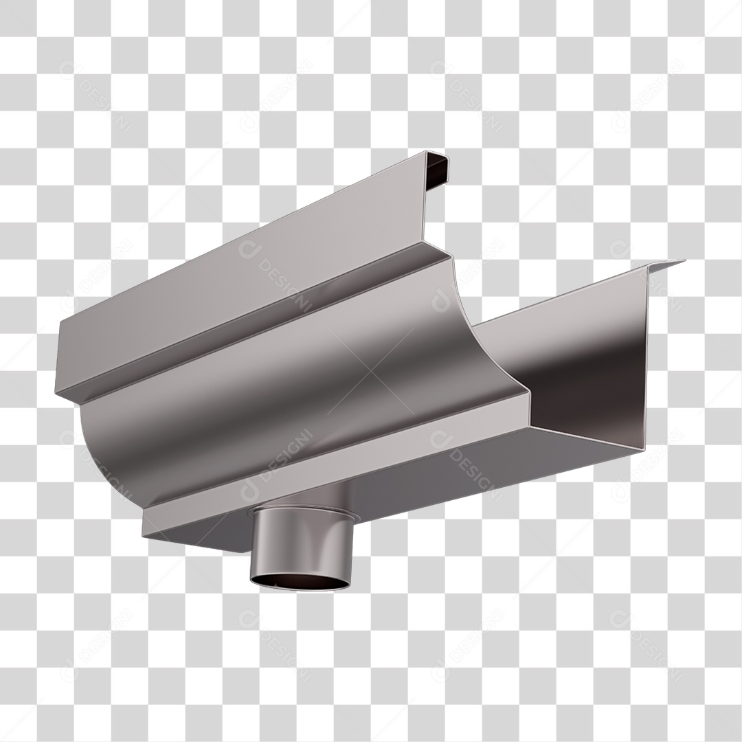 Elemento 3D Calhas de Aço Galvanizado PNG Transparente
