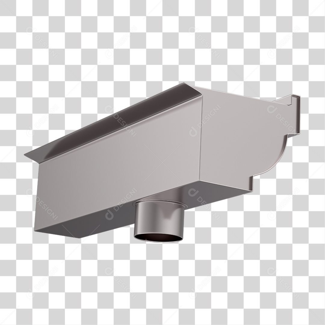 Elemento 3D Calhas de Aço Galvanizado PNG Transparente