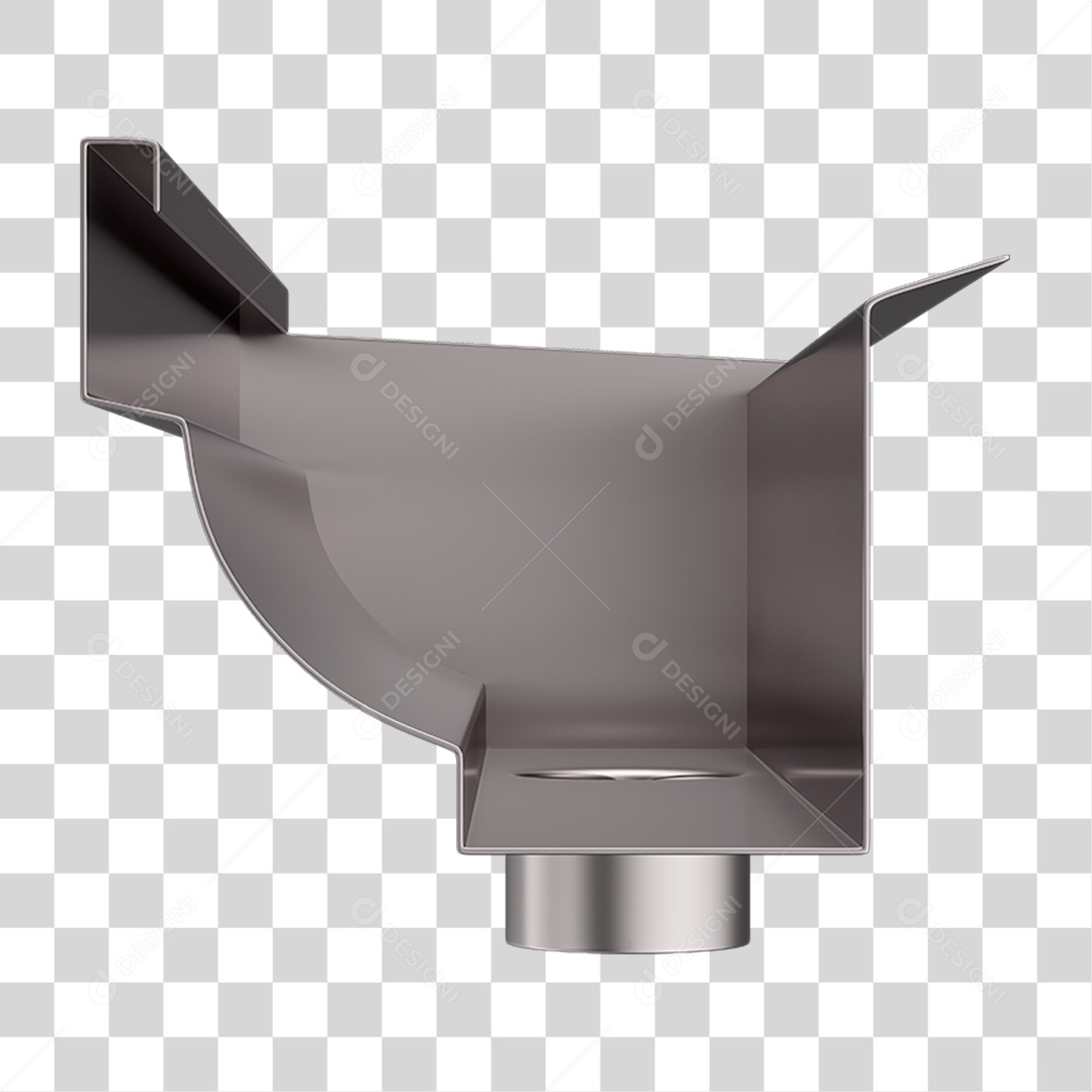 Elemento 3D Calhas de Aço Galvanizado PNG Transparente