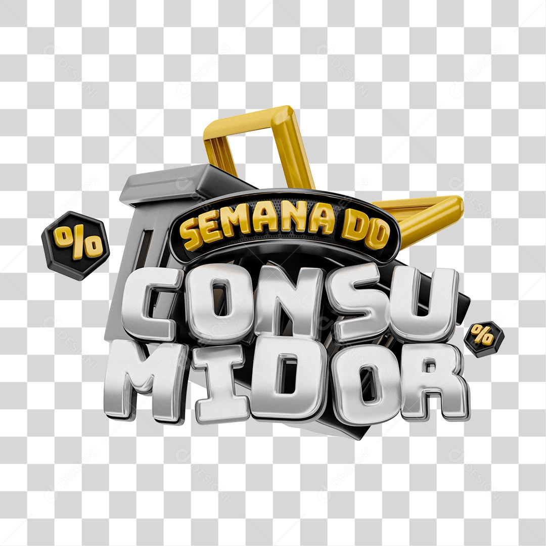 Selo 3D Semana Consumidor PNG Transparente