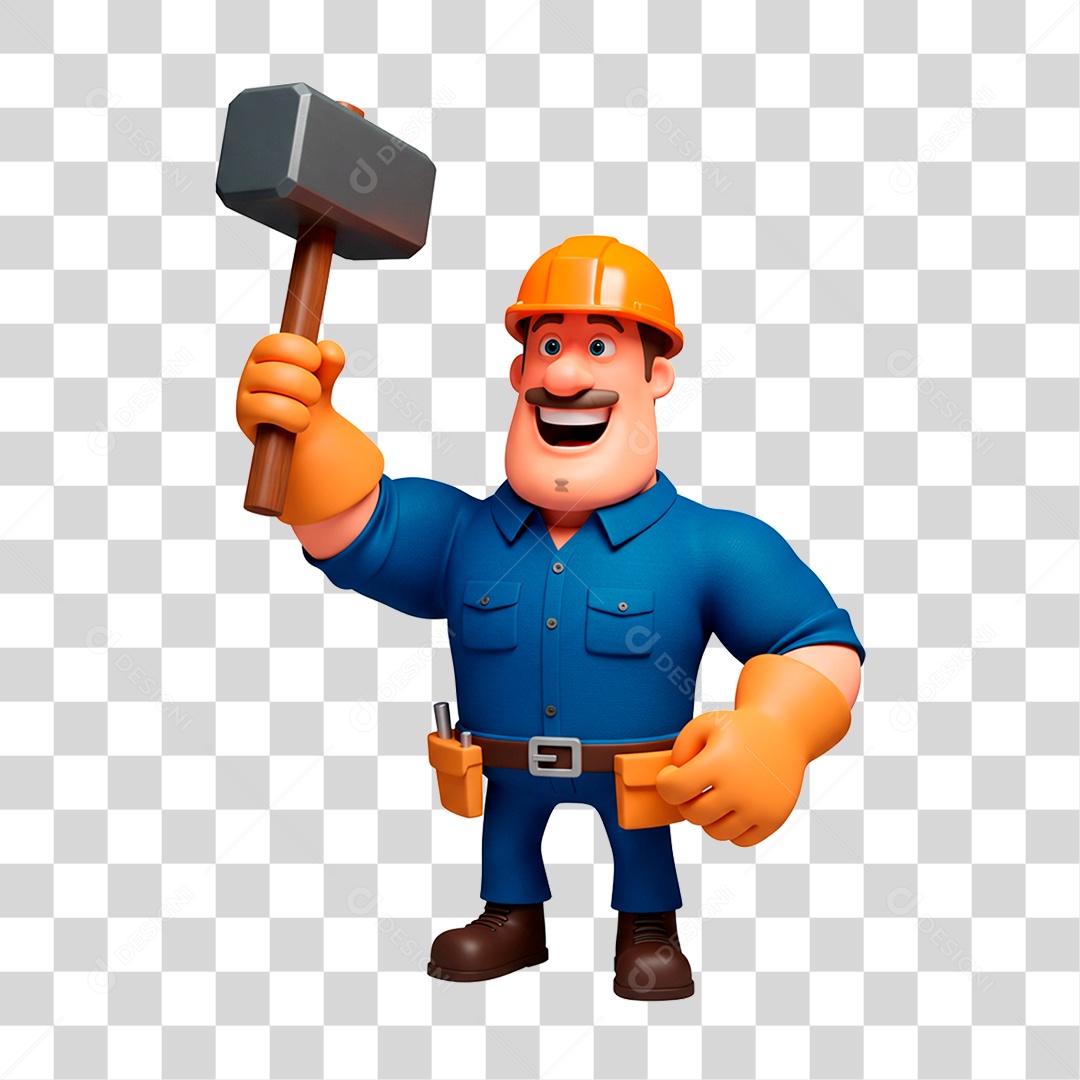 Personagem Pedreiro PNG Transparente