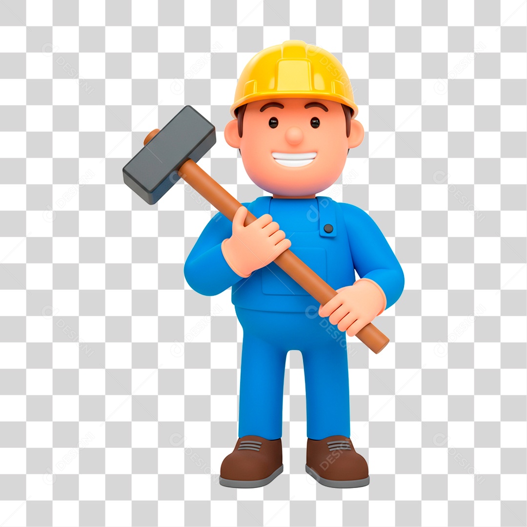 Personagem Pedreiro PNG Transparente