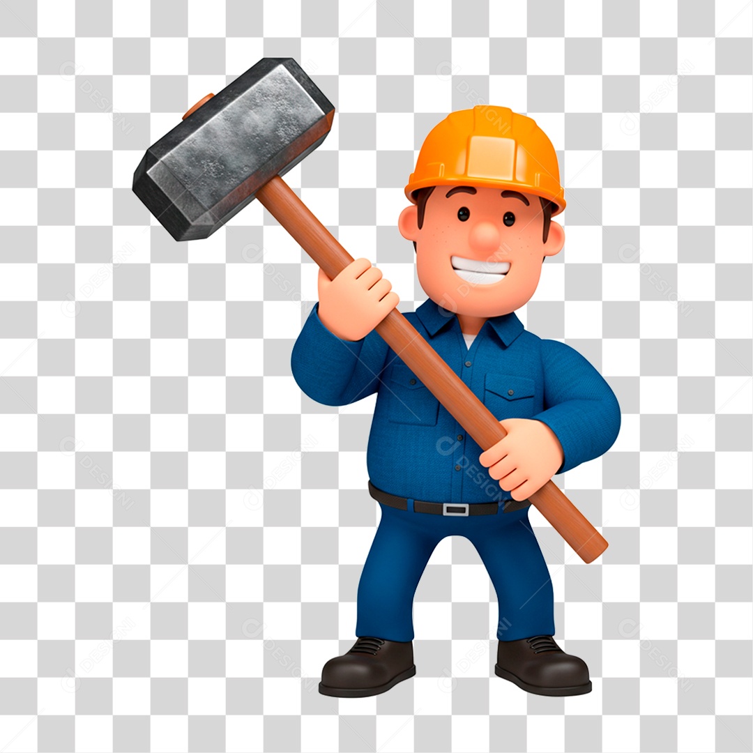 Personagem Pedreiro PNG Transparente