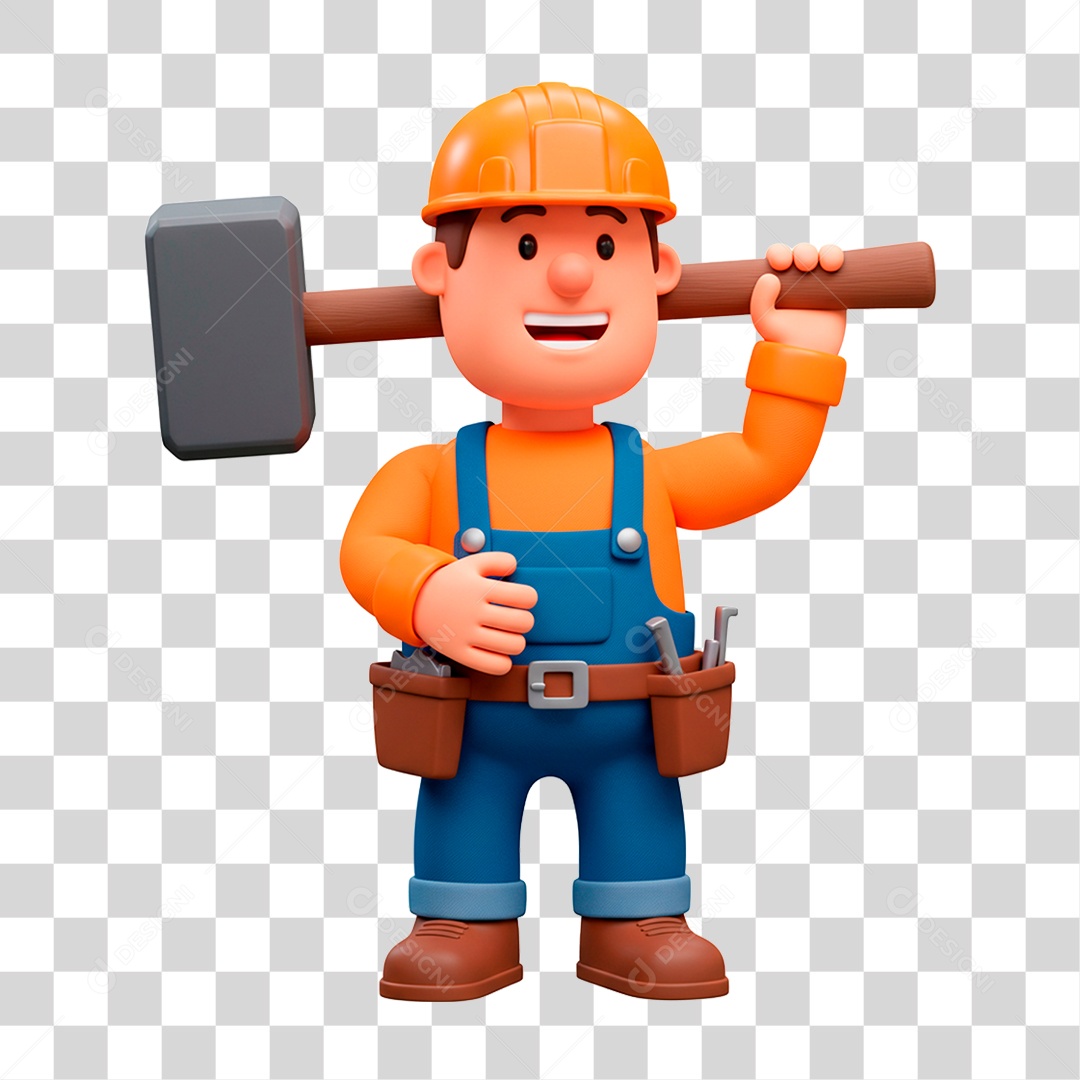 Personagem Pedreiro PNG Transparente