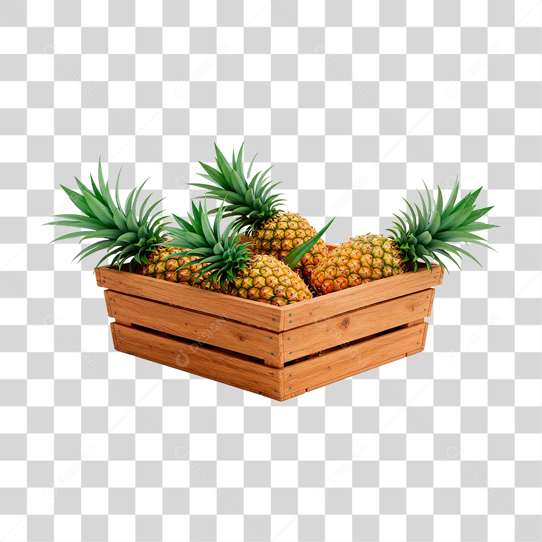 Caixa de Abacaxi PNG Transparente