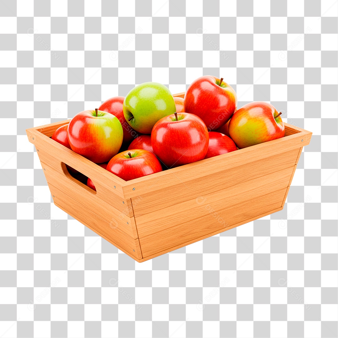 Caixa de Maçã PNG Transparente