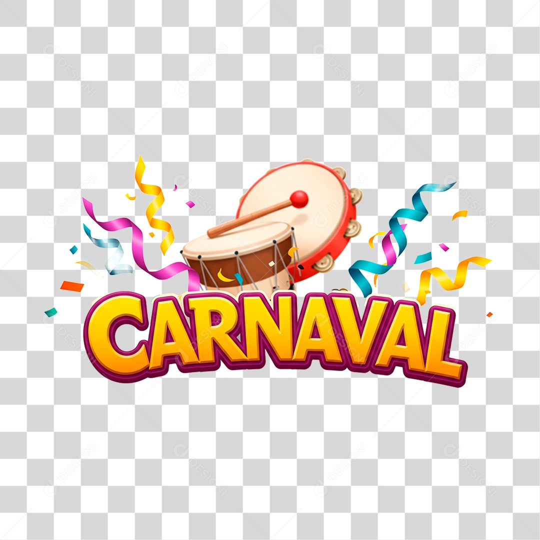 Selo 3D Carnaval PNG Transparente