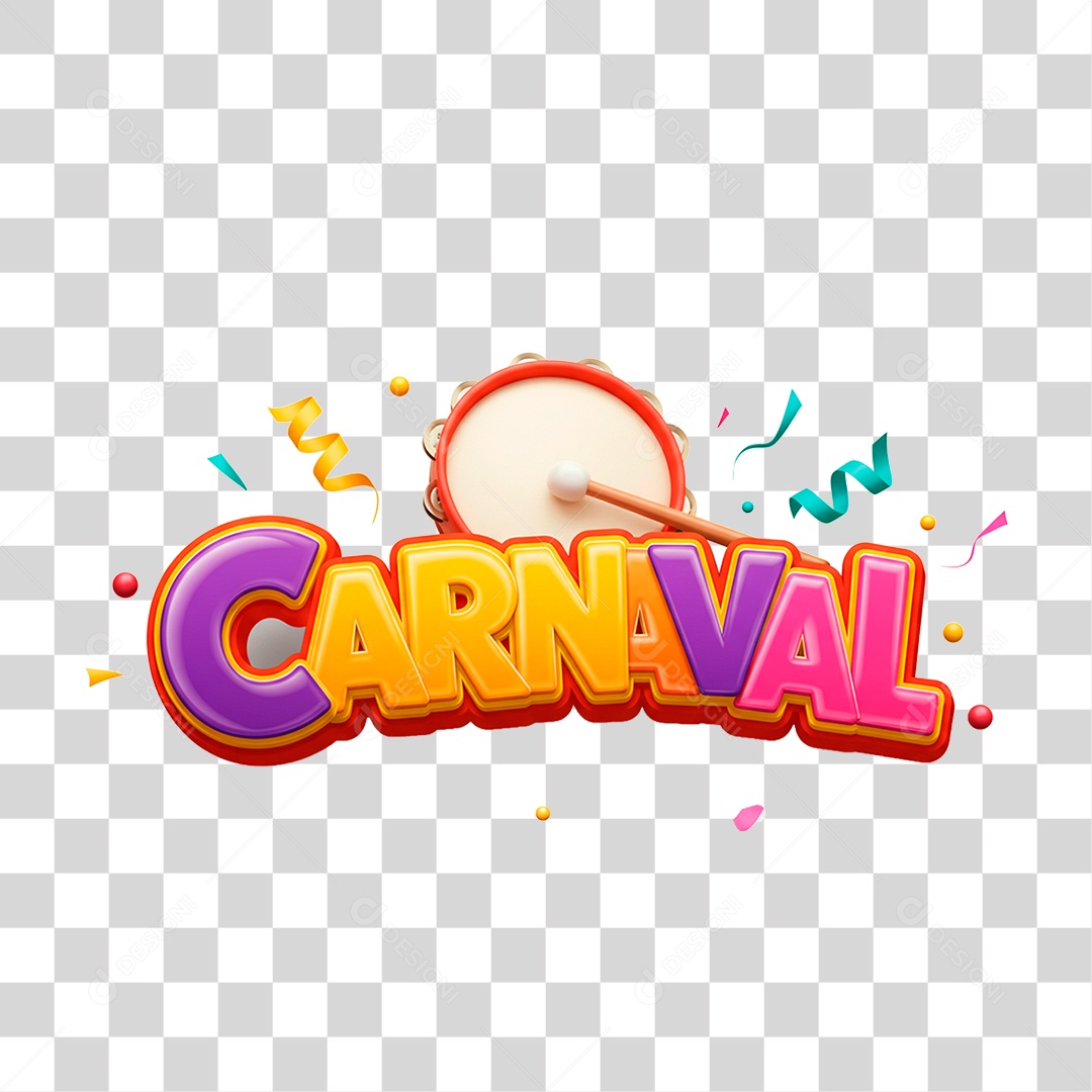 Selo 3D Carnaval PNG Transparente