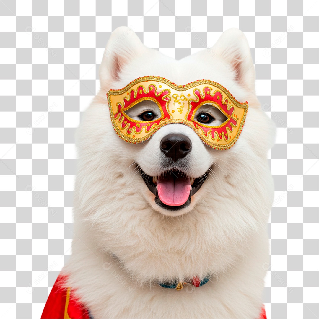 Cachorro com Mascara de Carnaval PNG Transparente