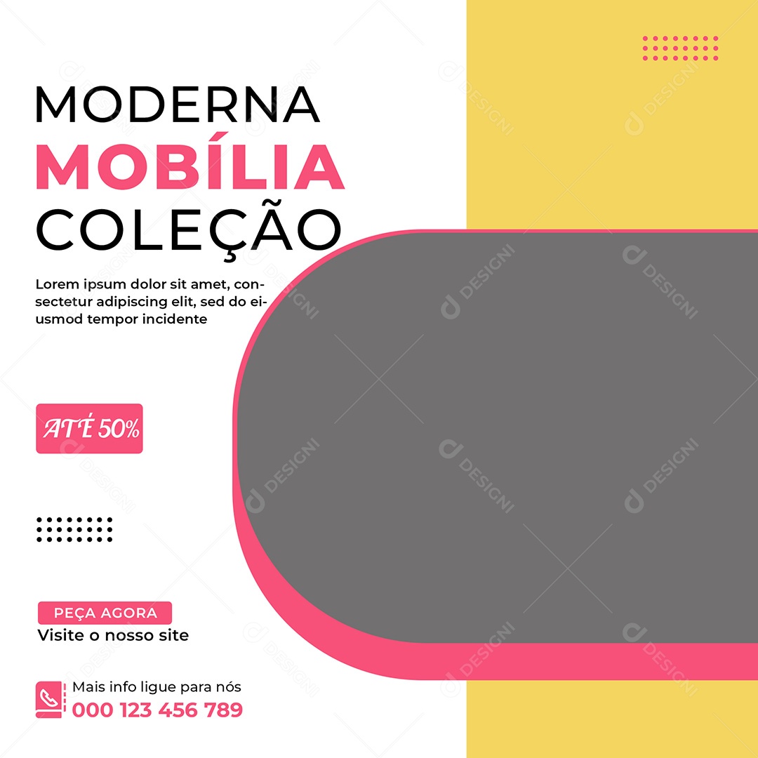 Imobiliária Moderna Mobília Coleção Social Media PSD Editável