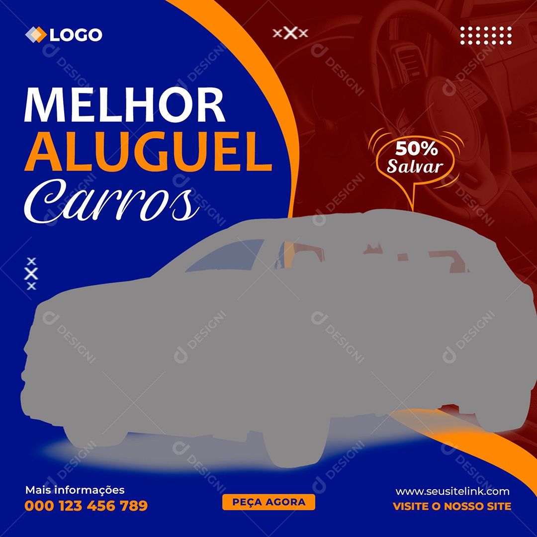 Concessionária Melhor Aluguel de Carros Social Media PSD Editável