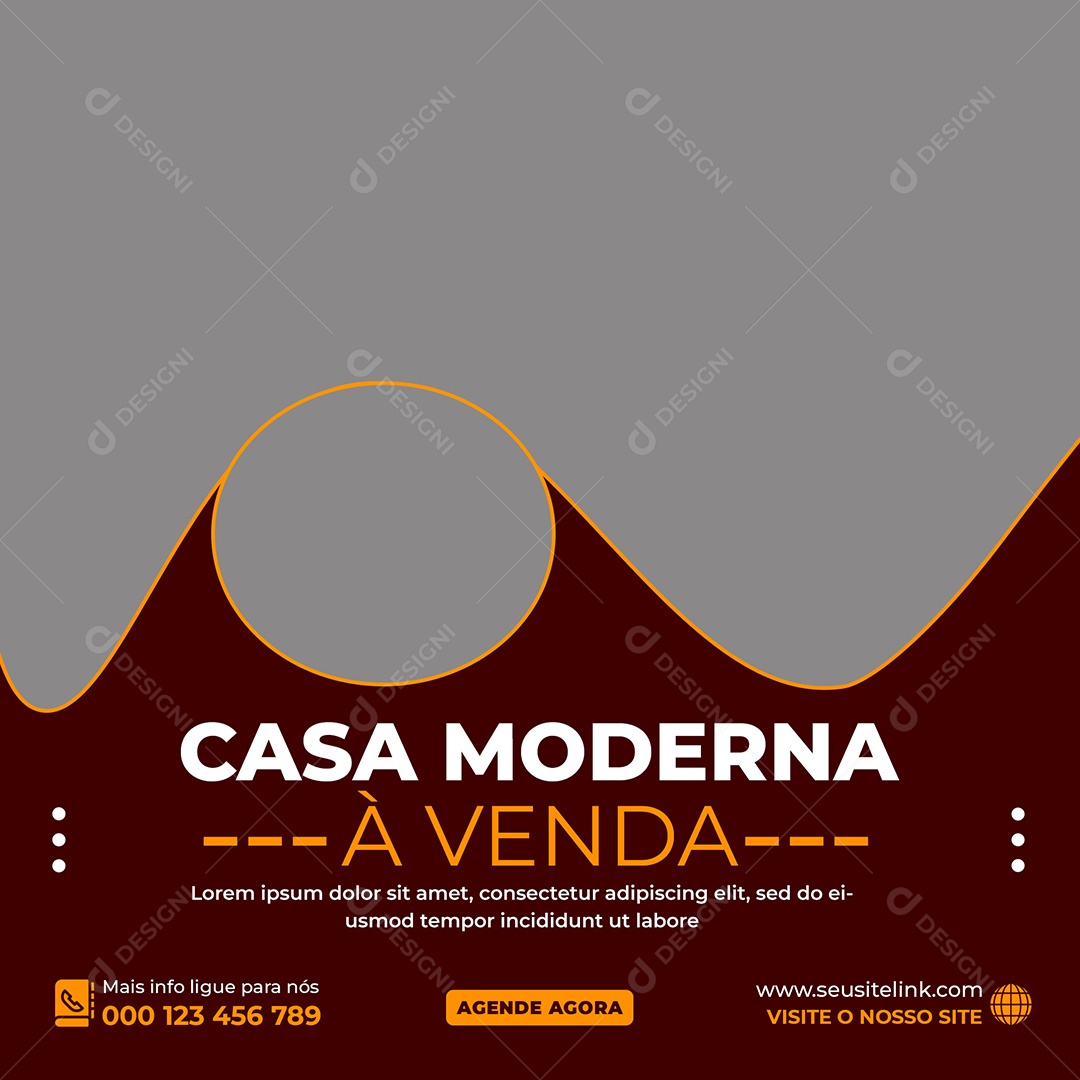 Imobiliária Casa Moderna á Venda Social Media PSD Editável
