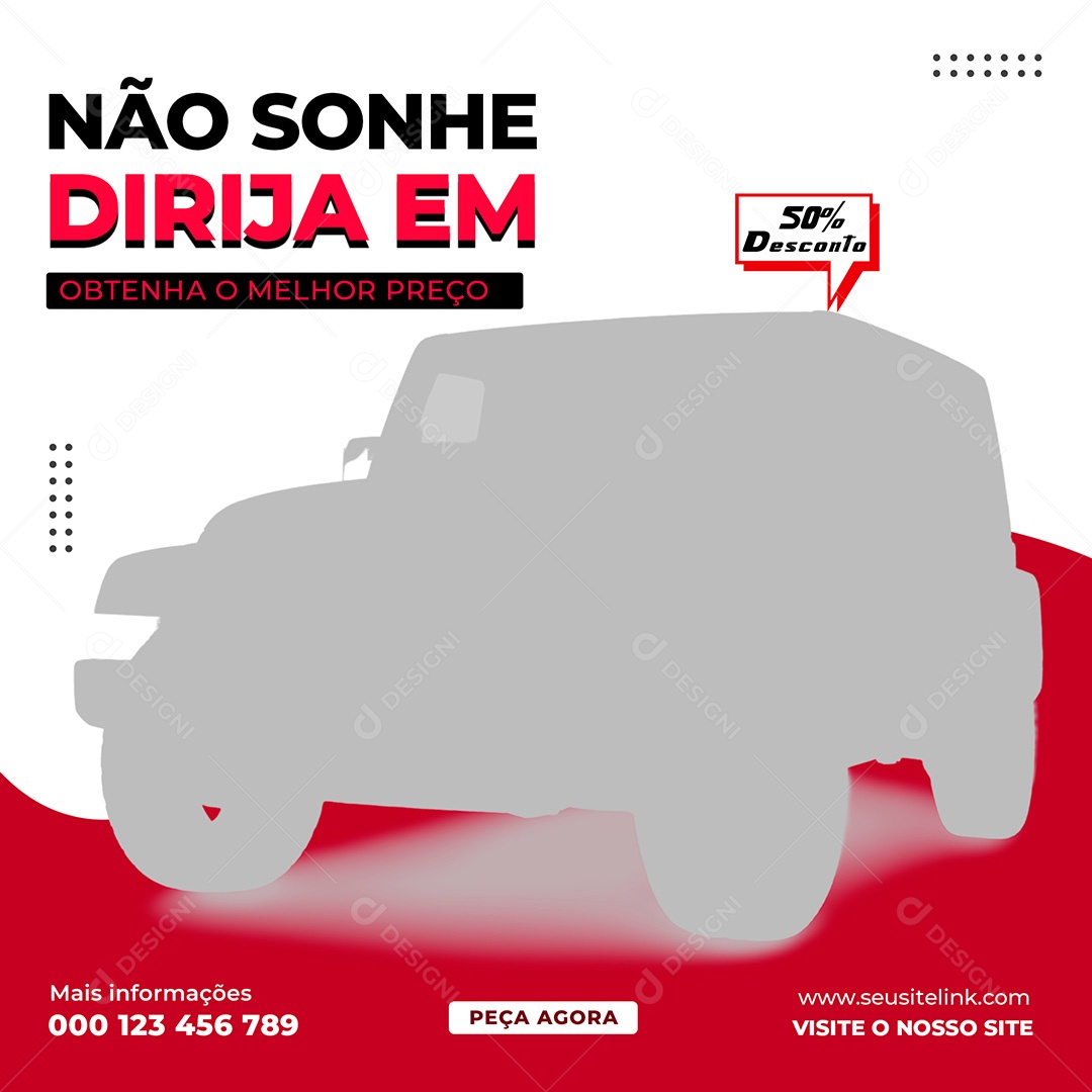 Concessionária Obtenha o Melhor Preço Social Media PSD Editável