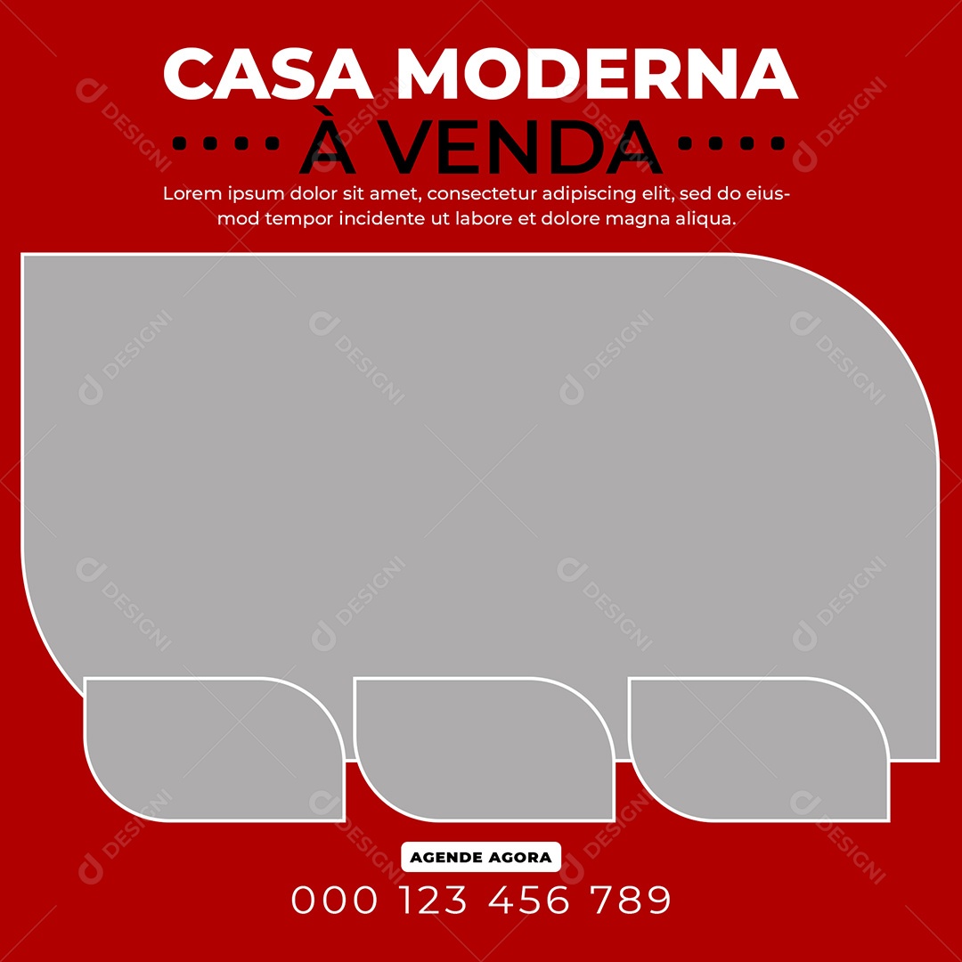Imobiliária Casa Moderna á Venda Social Media PSD Editável