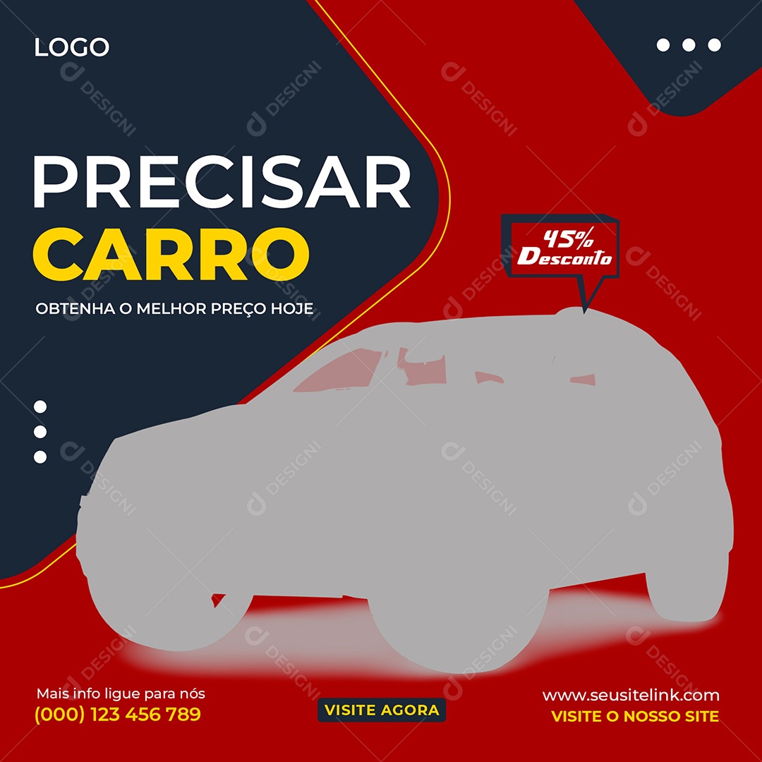 Concessionária Precisando de Carros Social Media PSD Editável