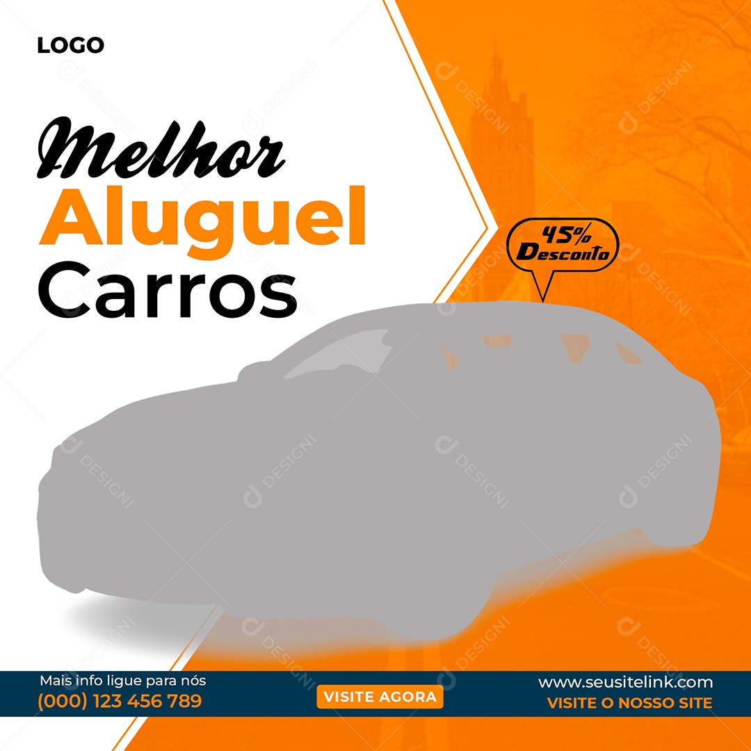 Concessionária Melhor Aluguel de Carros Social Media PSD Editável